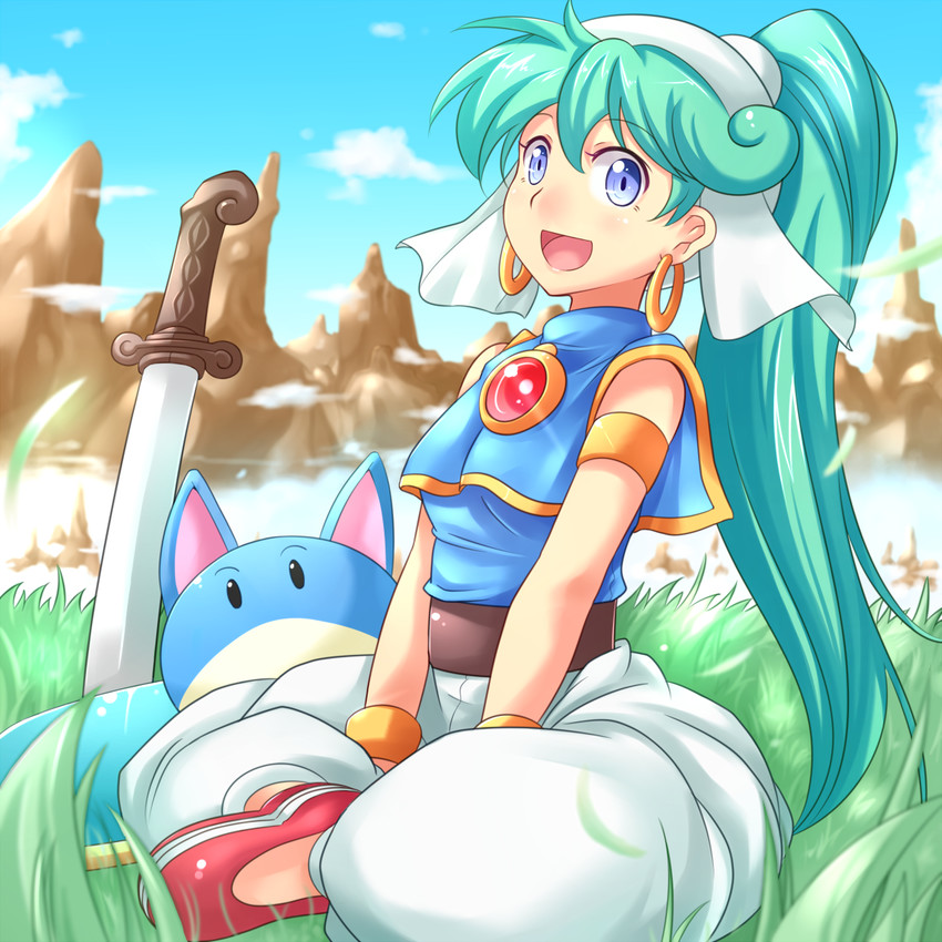 asha and pepelogoo (monster world and 3 more) drawn by kitayama_miuki