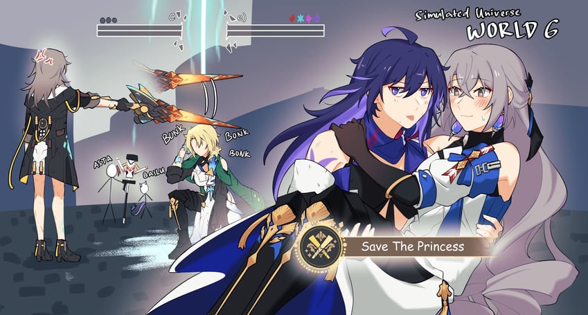 trailblazer, stelle, bronya rand, seele, bailu, and 2 more (honkai and 1 more) drawn by natsuki_(2917)