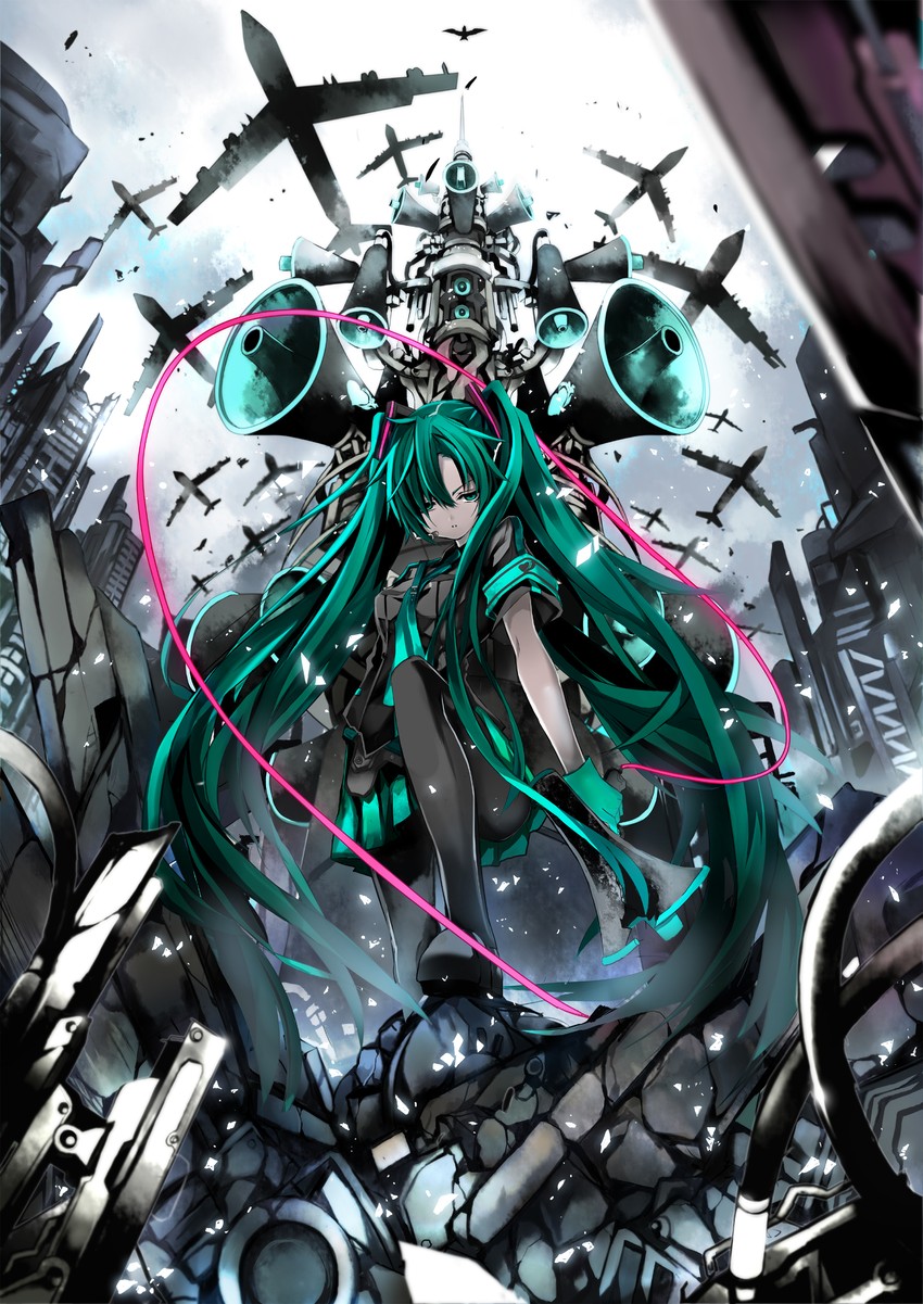 hatsune miku (vocaloid and 1 more) drawn by shino_(eefy)