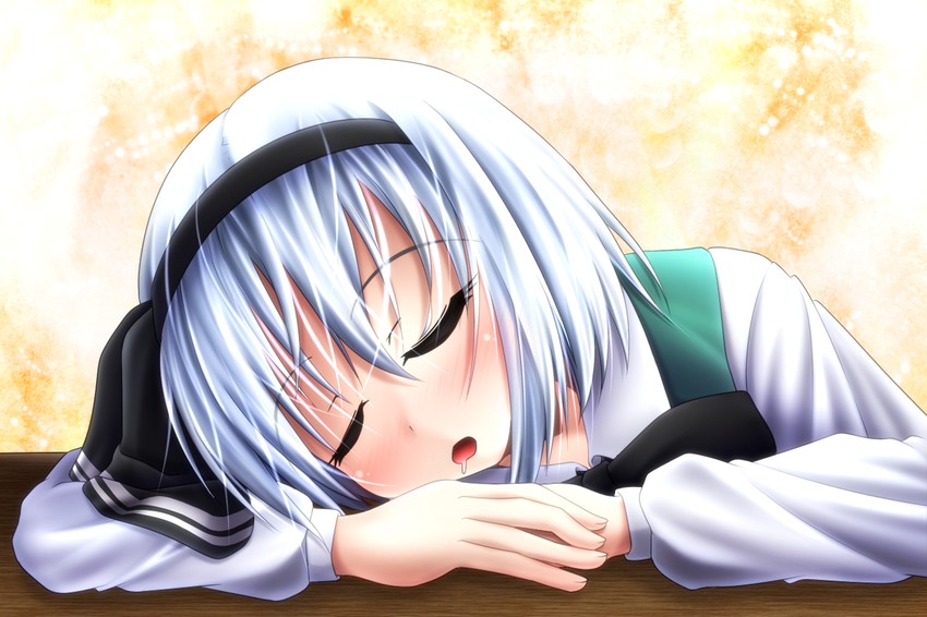 konpaku youmu (touhou) drawn by evandragon