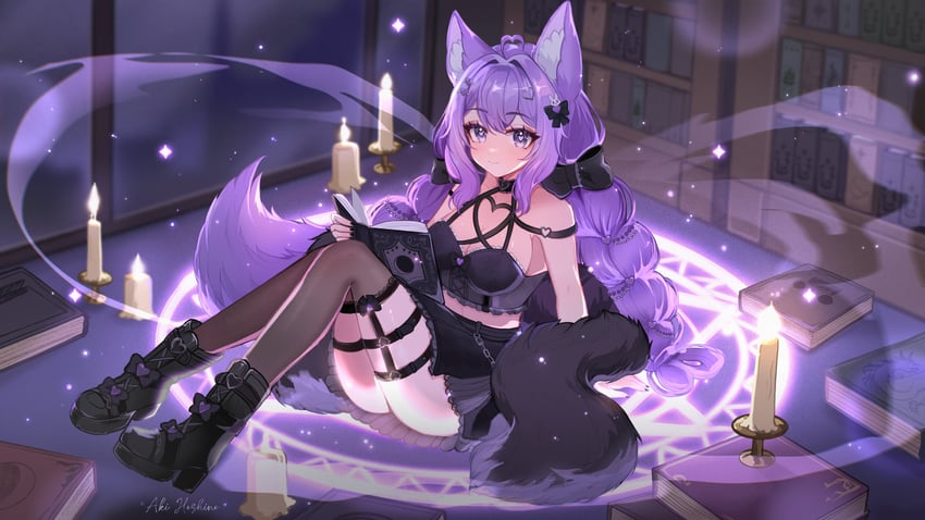 flora violette (indie virtual youtuber) drawn by aki_hoshino