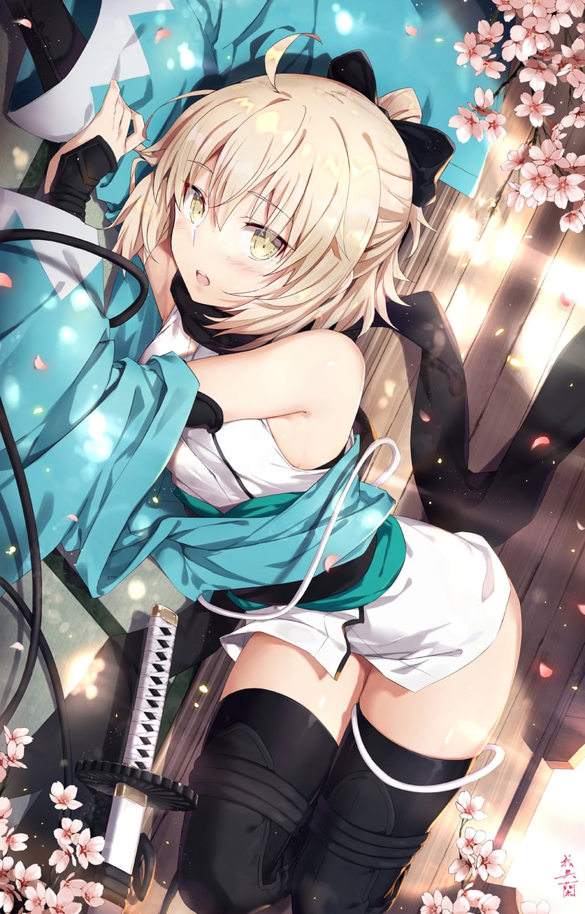 okita souji (fate and 1 more) drawn by gabiran
