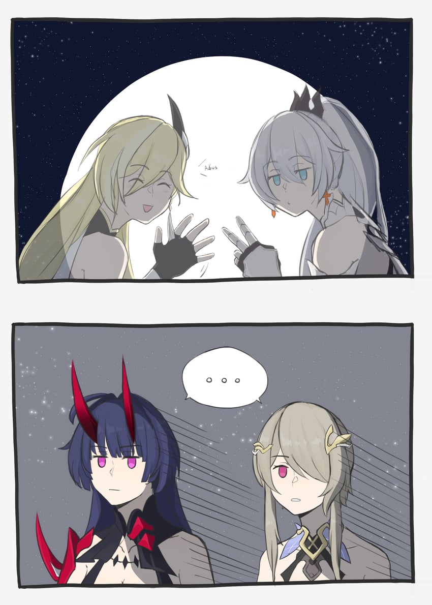 kiana kaslana, raiden mei, rita rossweisse, and durandal (honkai and 1 more) drawn by scriptkitty_twi