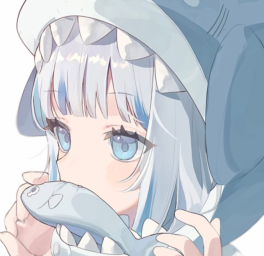 gawr gura (hololive and 1 more) drawn by tetra_mmm
