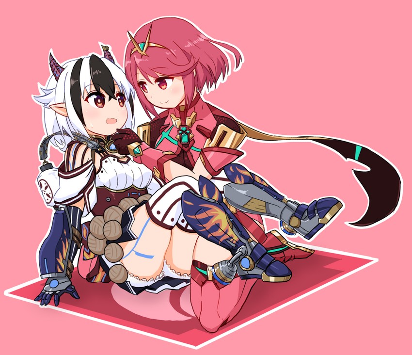 pyra and crossette (xenoblade chronicles and 1 more) drawn by paskmel
