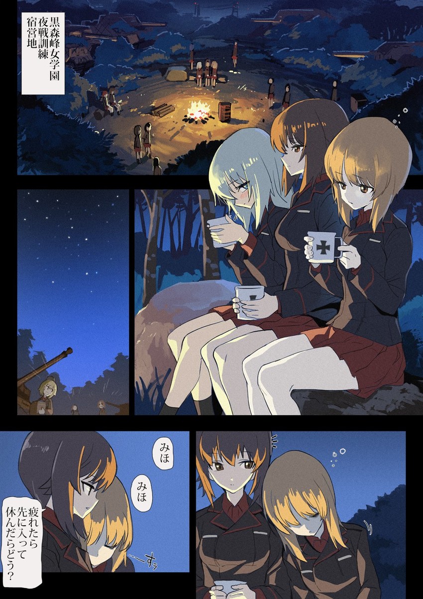 nishizumi miho, nishizumi maho, and itsumi erika (girls und panzer) drawn by ladic