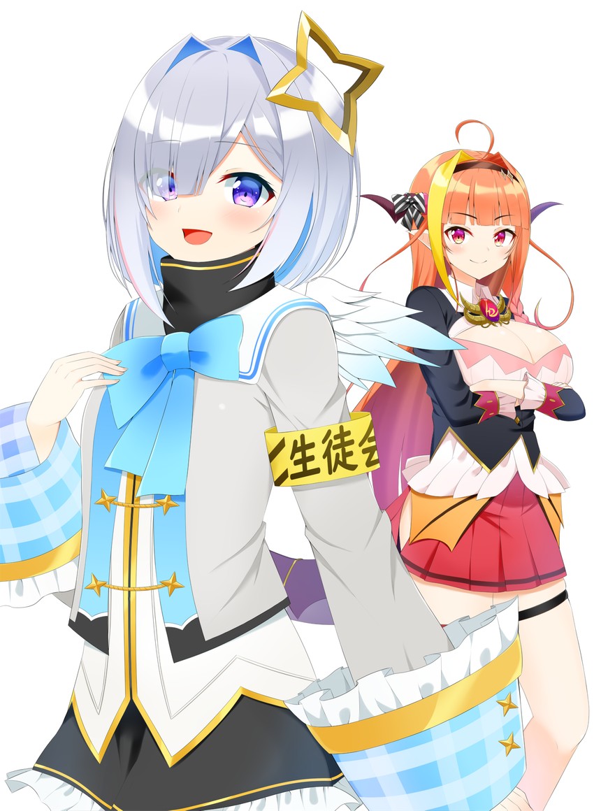 amane kanata and kiryu coco (hololive) drawn by yamae_saki
