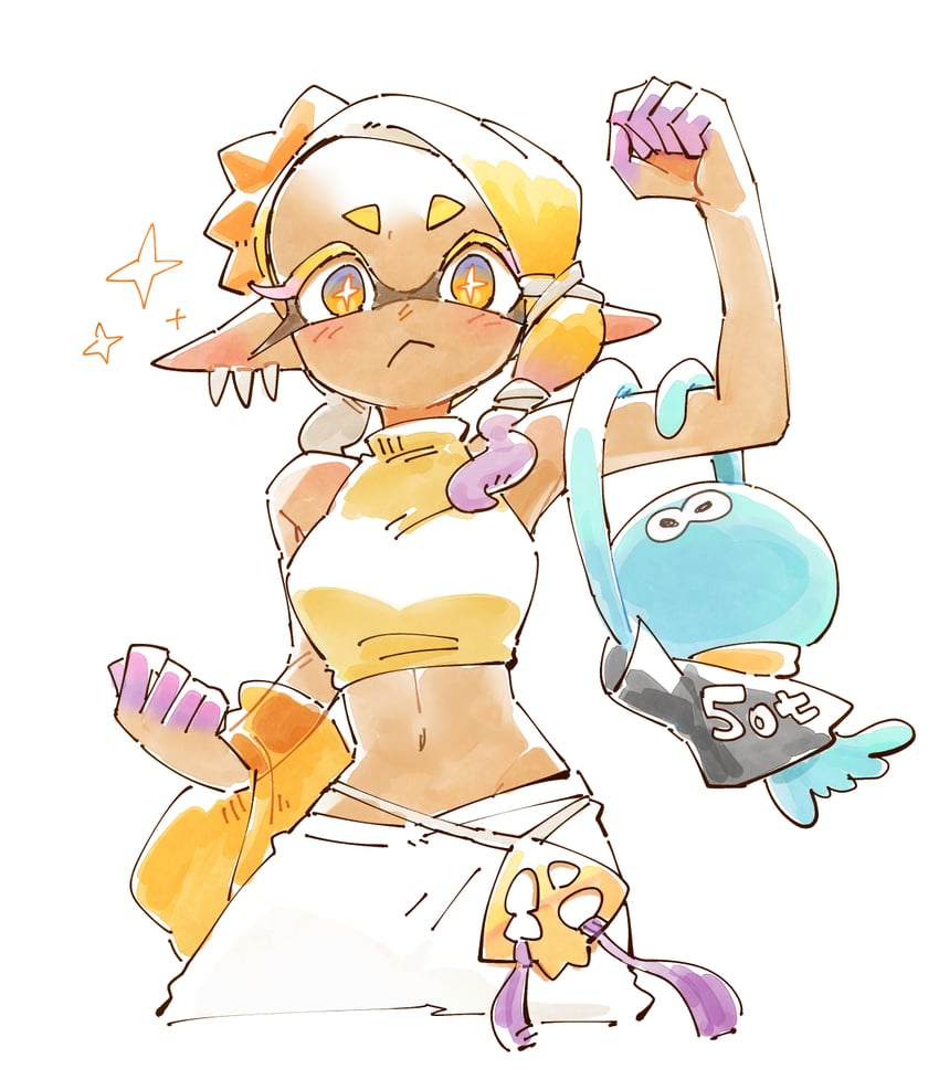 frye and jellyfish (splatoon and 1 more) drawn by ziro_(daydozen)
