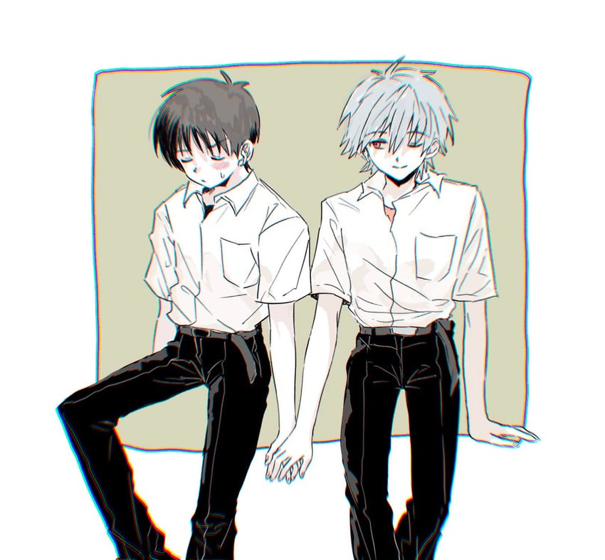 ikari shinji and nagisa kaworu (neon genesis evangelion) drawn by whyreadmyid