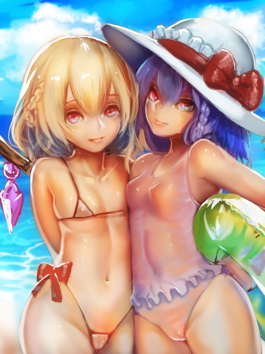 remilia scarlet and flandre scarlet (touhou) drawn by axe_r18