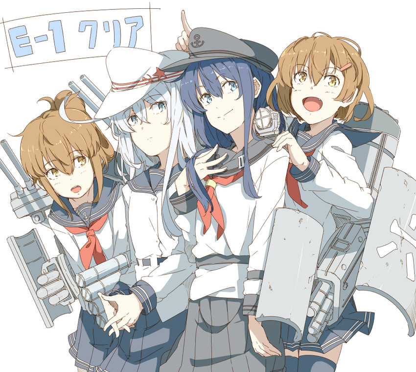 hibiki, inazuma, ikazuchi, akatsuki, verniy, and 1 more (kantai collection) drawn by ninimo_nimo