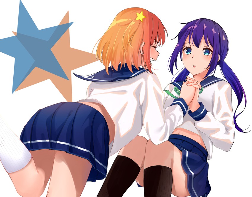 manaka ao and konohata mira (koisuru asteroid) drawn by c_flat