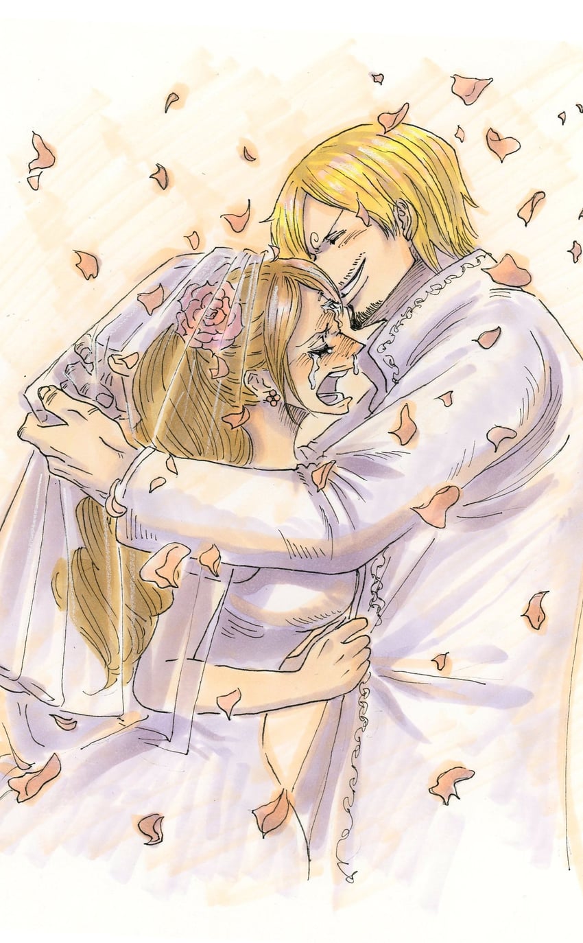 sanji and charlotte pudding (one piece) drawn by fengcheche