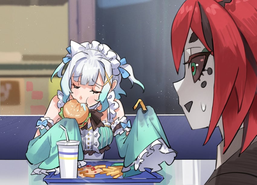 mint fantome and beri (indie virtual youtuber) drawn by maplesights