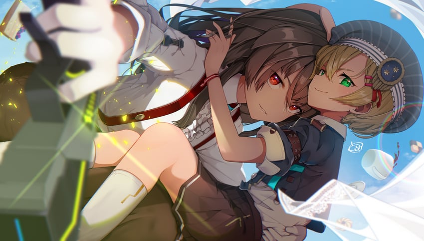 yanagi mion and maruyama kanata (heaven burns red) drawn by chikuwa0u0