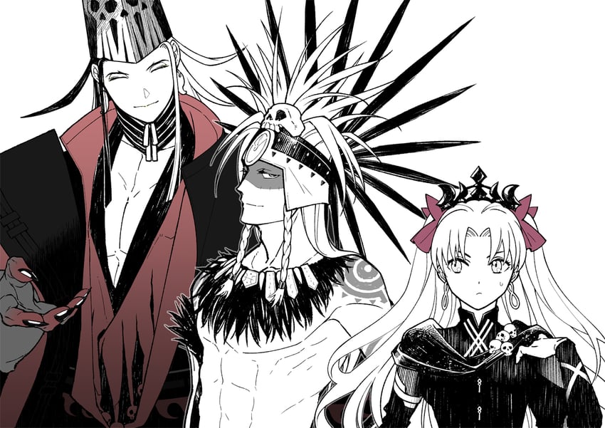 ereshkigal, ashiya douman, and tezcatlipoca (fate and 1 more) drawn by 1_ryo_coten