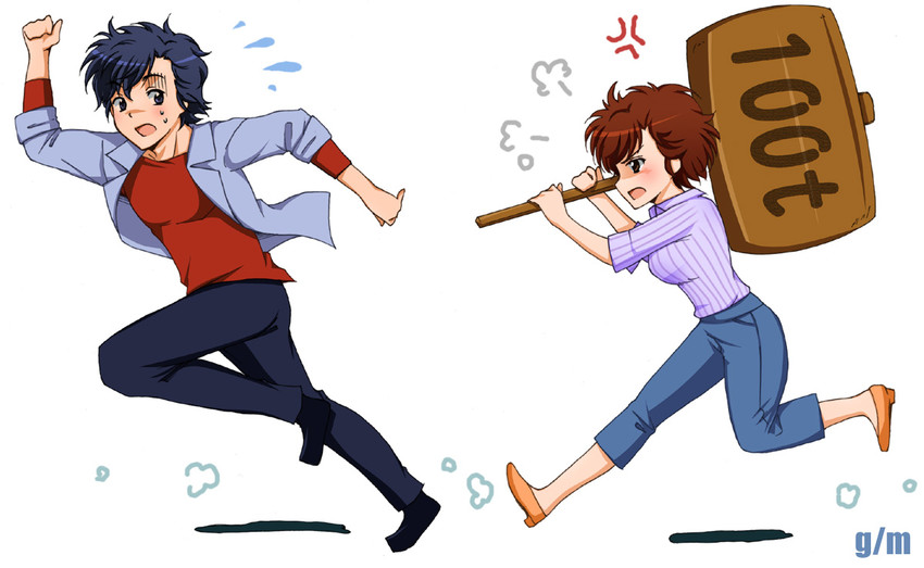 saeba ryou and makimura kaori (city hunter) drawn by g-matsuda