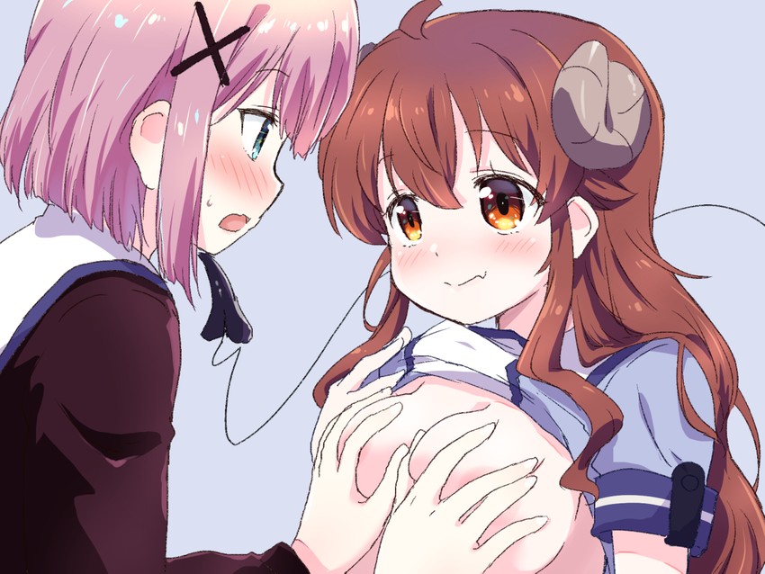 yoshida yuuko and chiyoda momo (machikado mazoku) drawn by mukaibi_aoi