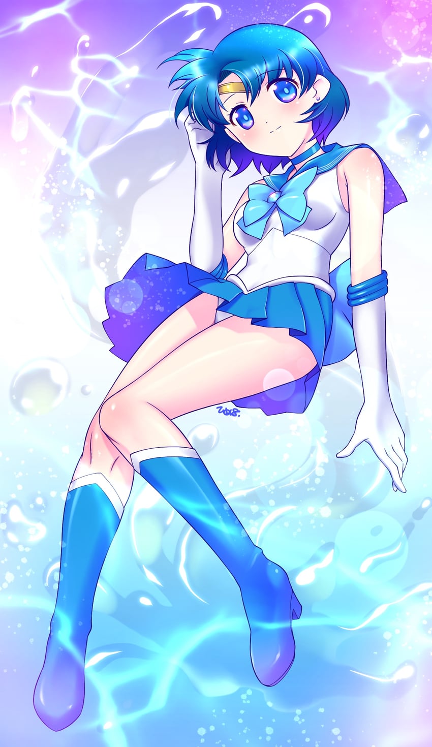 mizuno ami and sailor mercury (bishoujo senshi sailor moon) drawn by himehachi_(hime8manga)