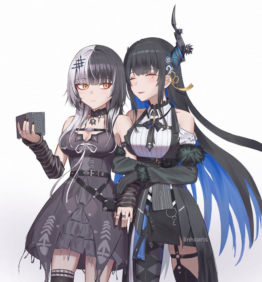 shiori novella and nerissa ravencroft (hololive and 1 more) drawn by linhcoris