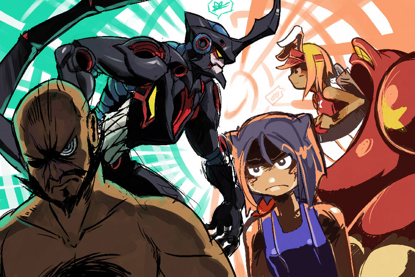 lordgenome, daidouji kira, lazengann, and catherine kyoubashi (tengen toppa gurren lagann and 2 more) drawn by alex_ahad and woofycakes