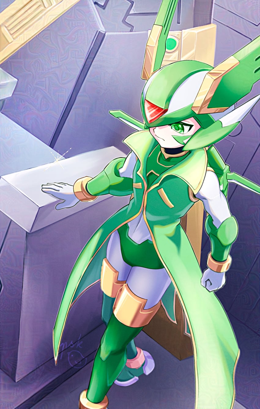 sage harpuia (mega man and 1 more) drawn by dwn0001130
