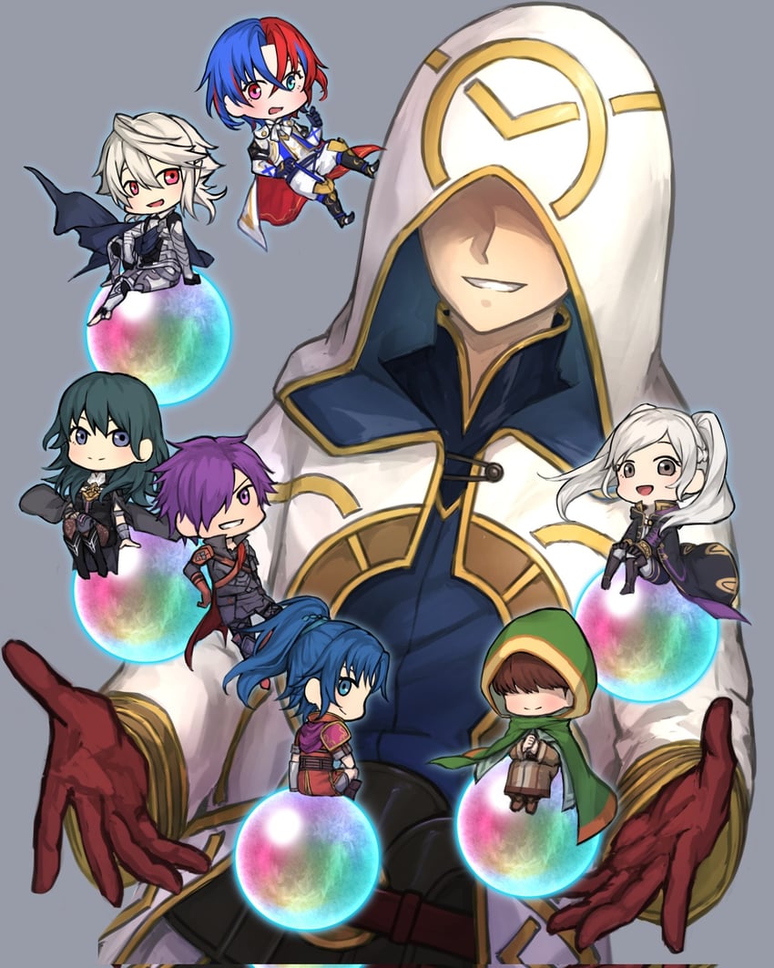 female byleth, female robin, male corrin, kiran, male alear, and 3 more (fire emblem and 9 more) drawn by zuzu_(ywpd8853)