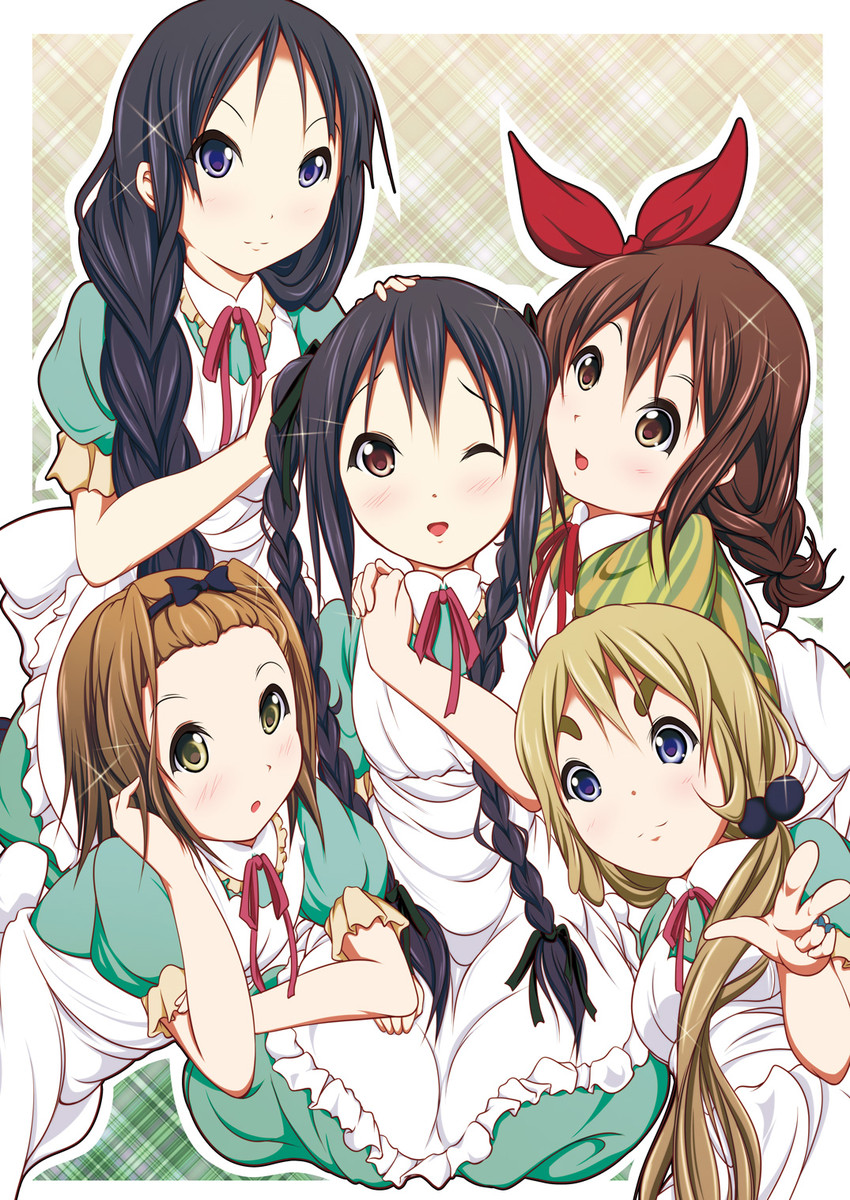 akiyama mio, nakano azusa, hirasawa yui, tainaka ritsu, and kotobuki tsumugi (k-on!) drawn by yuuzaki_takumi