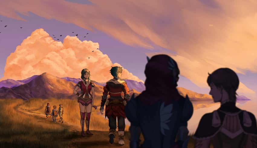 sagi, milly, guillo, pieda, ven, and 2 more (baten kaitos and 1 more) drawn by tsukiyumi