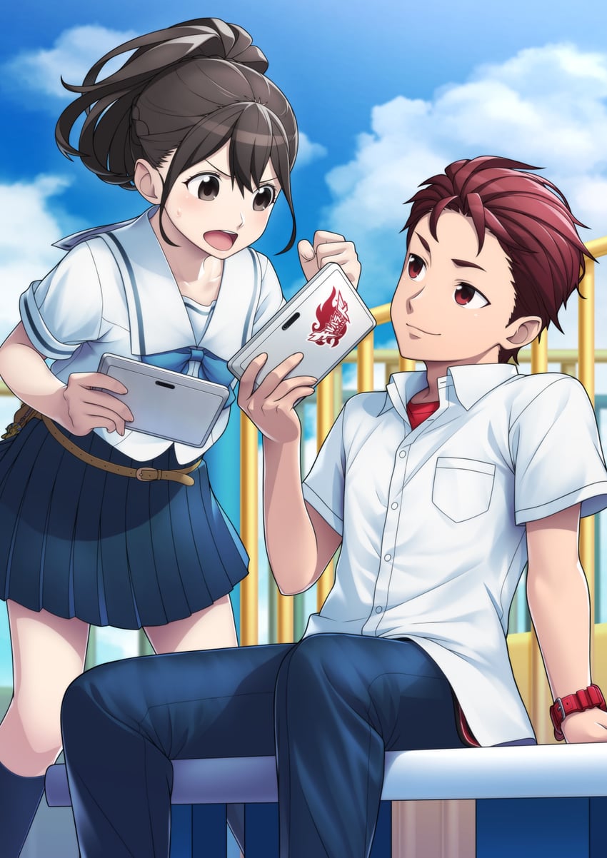 senomiya akiho and yashio kaito (robotics;notes) drawn by taba_neruko