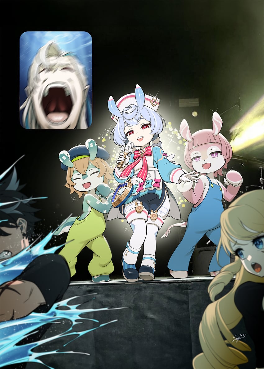 neuvillette, navia, wriothesley, sigewinne, mamere, and 1 more (genshin impact) drawn by seanji_sariel