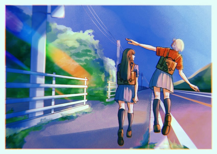 nishikigi chisato and inoue takina (lycoris recoil) drawn by kumabehaso