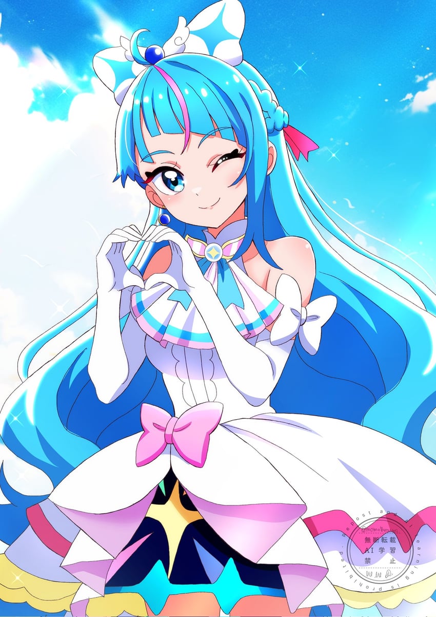 sora harewataru and cure prism (precure and 1 more) drawn by momotarouooi