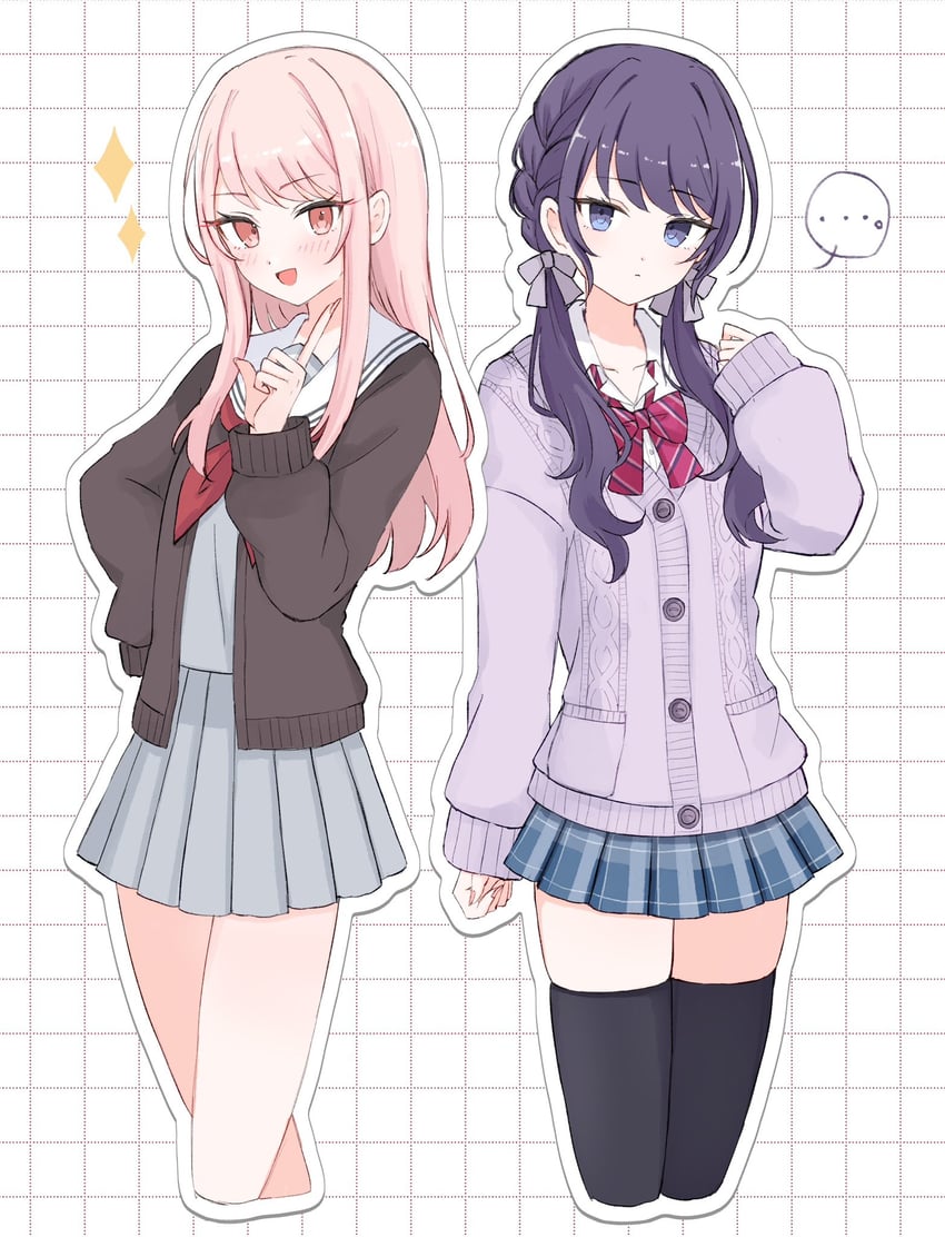 asahina mafuyu and akiyama mizuki (project sekai) drawn by azuki_(az_my)