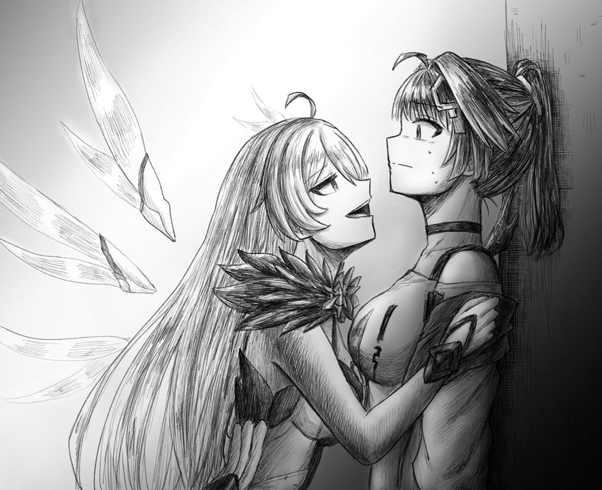 kiana kaslana and raiden mei (honkai and 1 more) drawn by wasdmyway