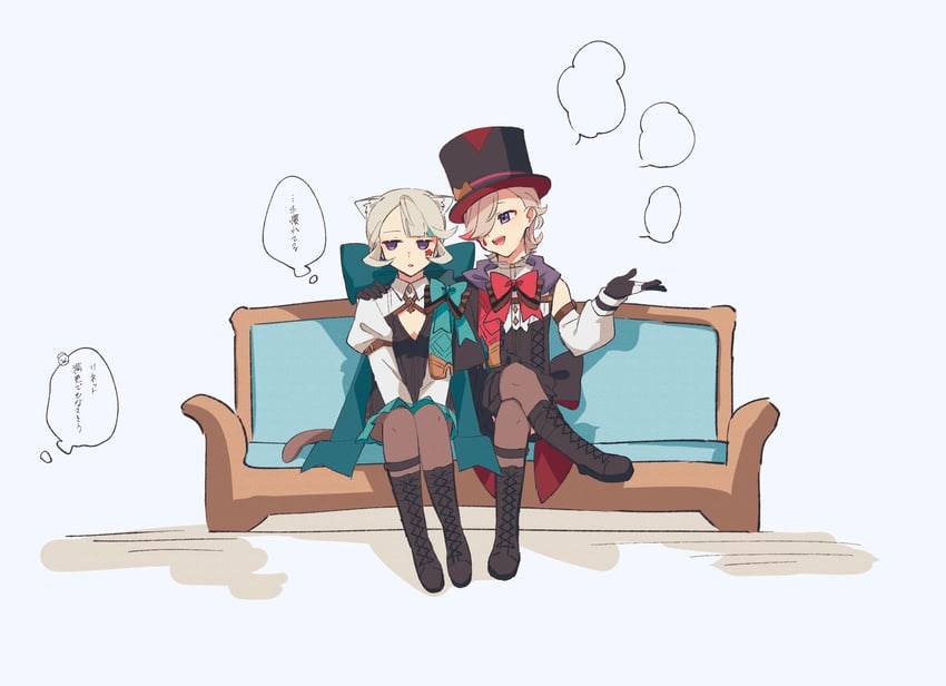 lynette and lyney (genshin impact) drawn by nekorin_chu