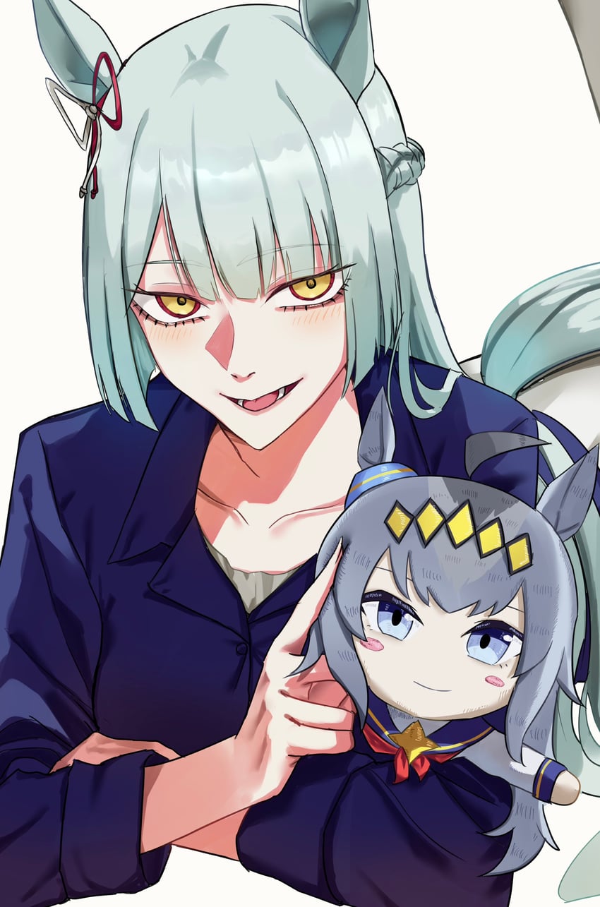 oguri cap and fujimasa march (umamusume and 1 more) drawn by kudo_udon