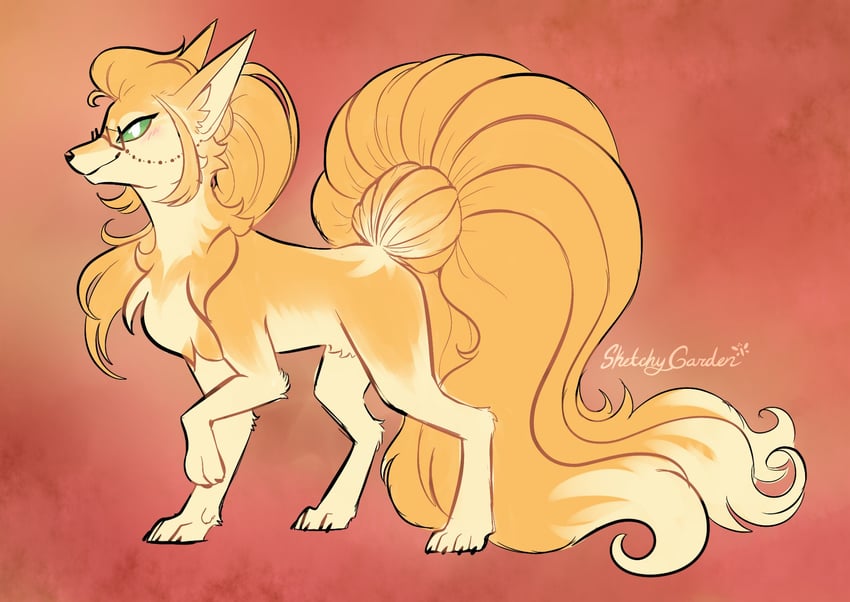 ninetales (original and 1 more) drawn by sketchygarden