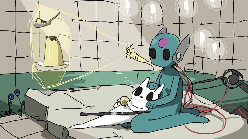 looks to the moon and survivor (rain world) drawn by tsukumizu_yuu