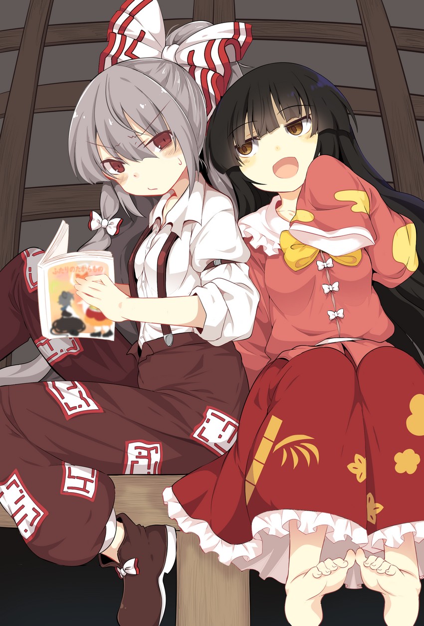 fujiwara no mokou, houraisan kaguya, nazrin, and toramaru shou (touhou) drawn by lolimate