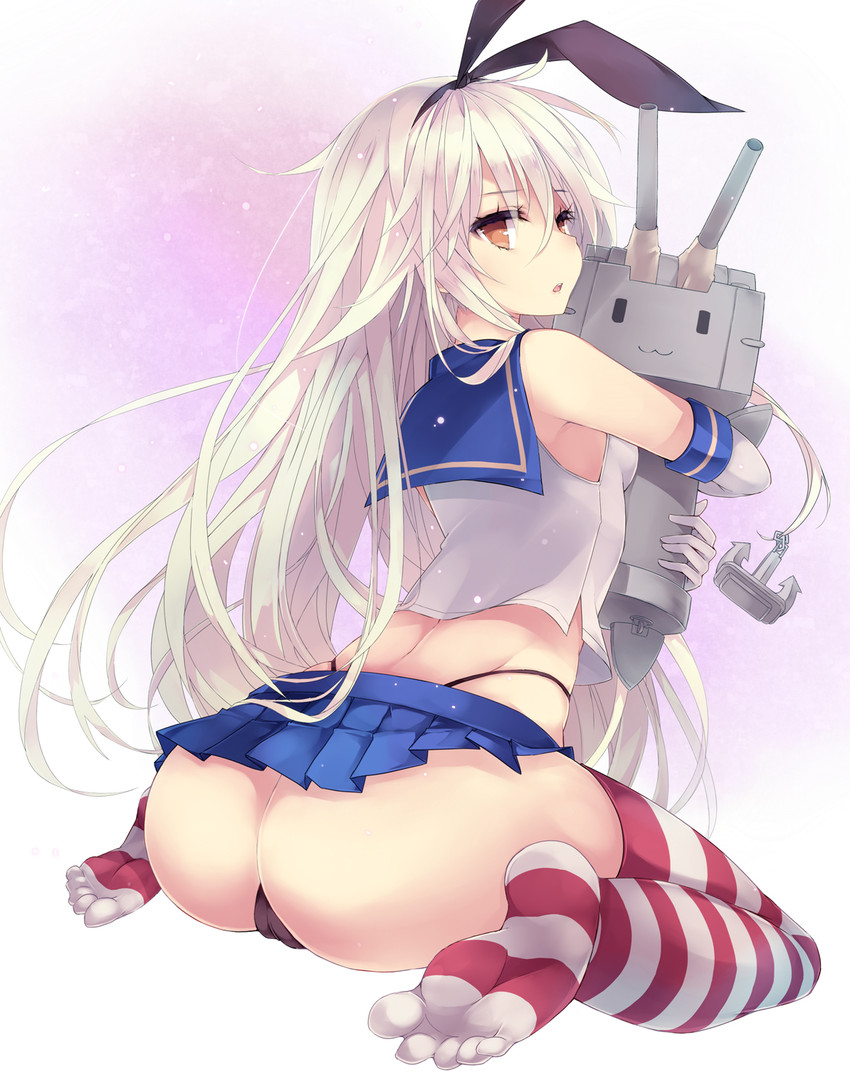 shimakaze and rensouhou-chan (kantai collection) drawn by minchi_(lordofthemince)