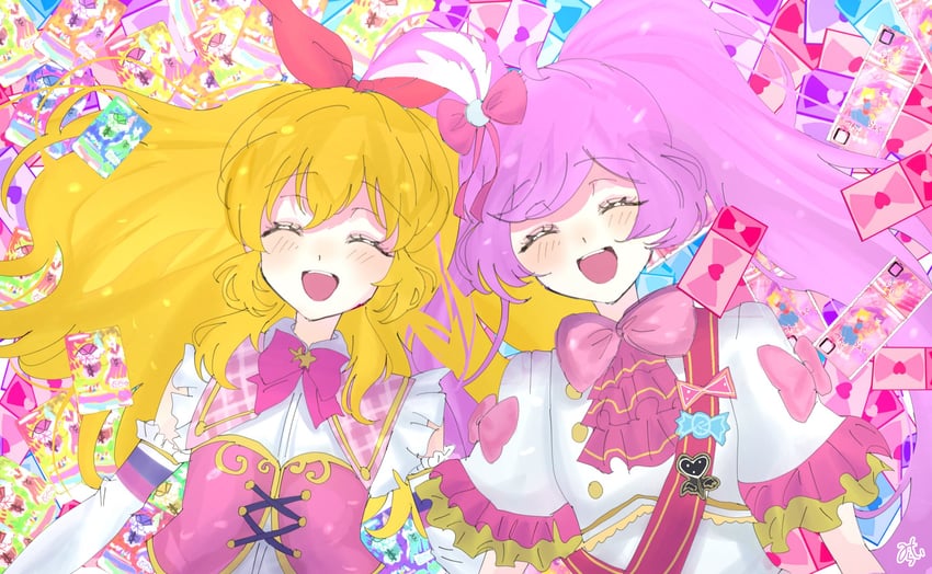 hoshimiya ichigo and manaka laala (pretty series and 3 more) drawn by mirai_drs