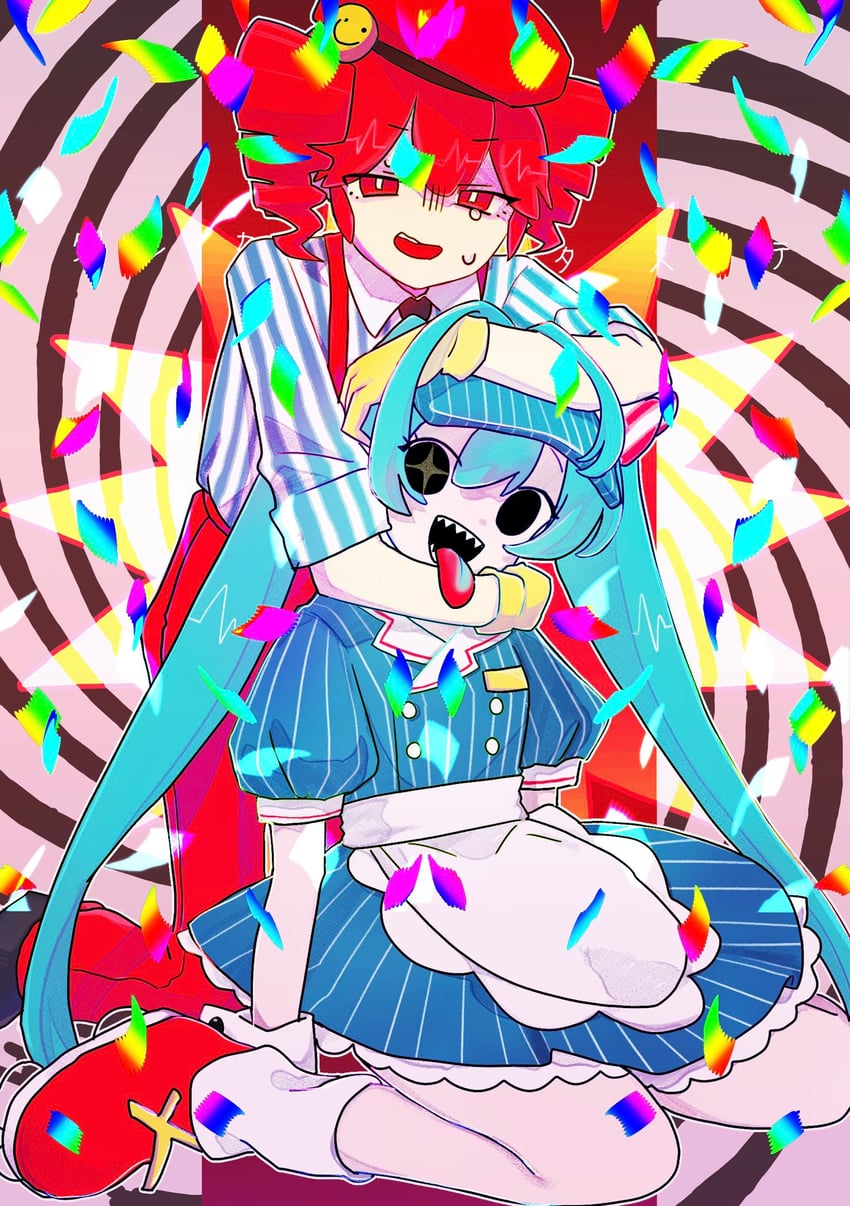 hatsune miku and kasane teto (vocaloid and 2 more) drawn by lunch_ip