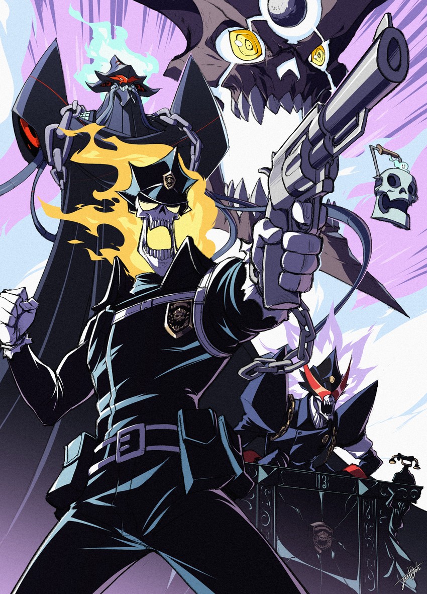 alexis kerib, antispiral, over justice, and inferno cop (tengen toppa gurren lagann and 7 more) drawn by jeetdoh