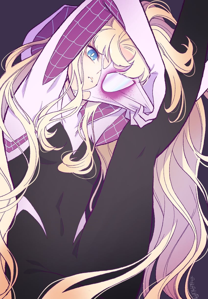 spider-gwen and gwen stacy (marvel and 1 more) drawn by sushi_pizza_rrr