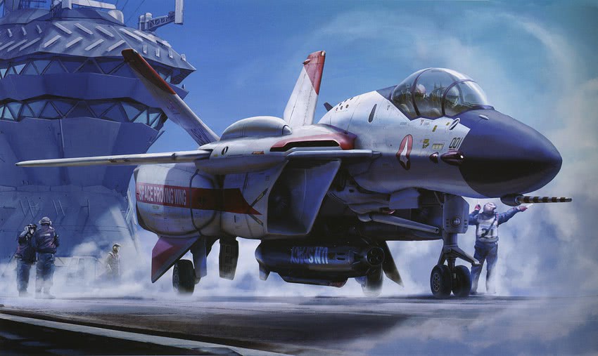vf-0, asuka ii, and vf-0b (macross and 1 more) drawn by tenjin_hidetaka