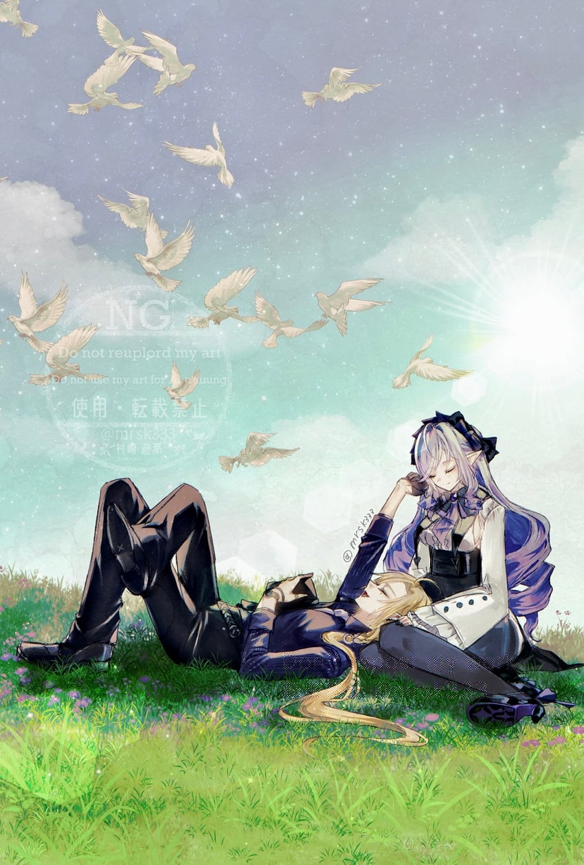 vivian banshee and hugo vlad (zenless zone zero) drawn by murasaki_yuna