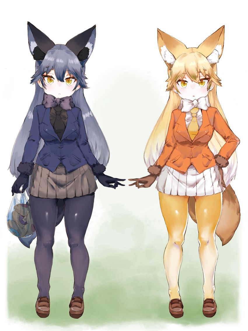 silver fox and ezo red fox (kemono friends) drawn by hitobashira_(1746164306)
