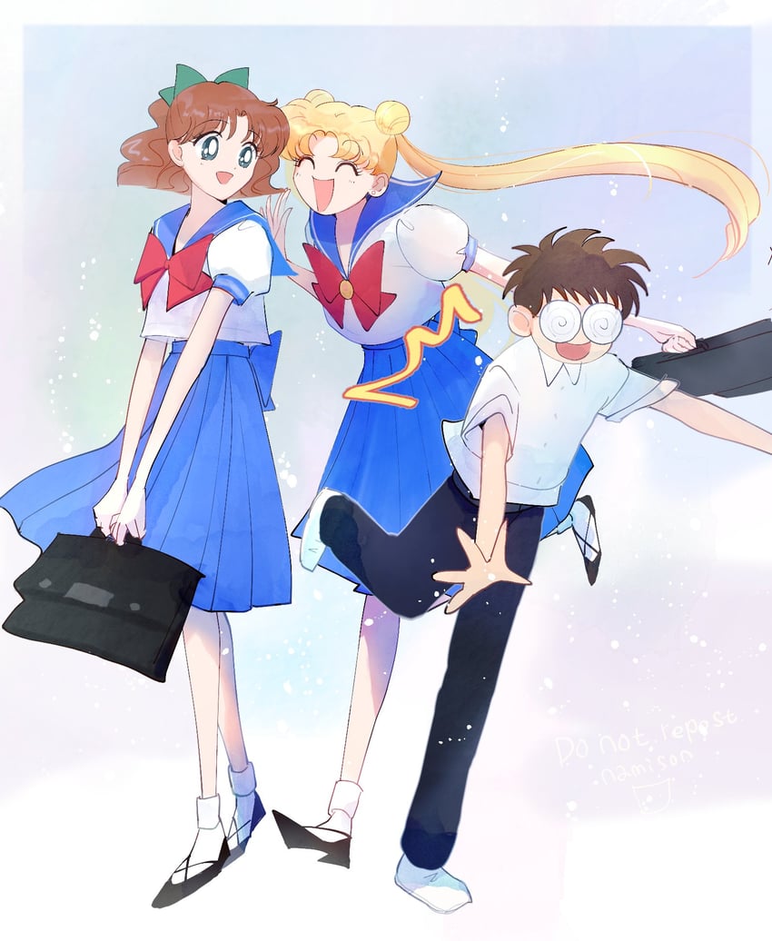 tsukino usagi, oosaka naru, and umino gurio (bishoujo senshi sailor moon) drawn by namisonpictures