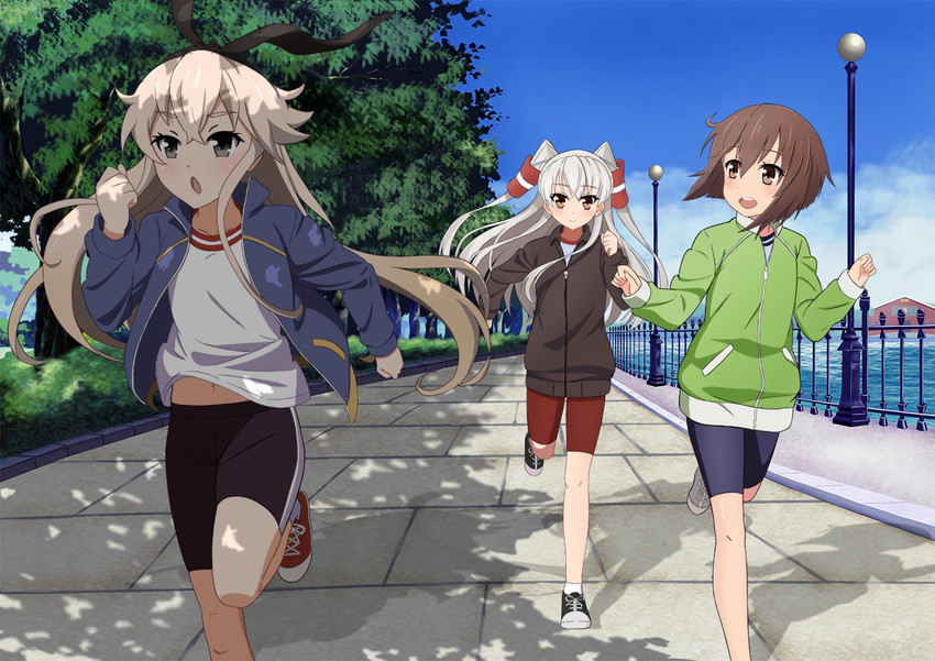 shimakaze, amatsukaze, and yukikaze (kantai collection) drawn by zuihou_(hechen121)